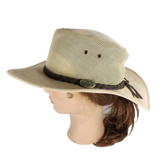 Jacaru Horizon Australian Size M/L Mesh Tan Suede Breathable Rustic Hat - Picture 1 of 13